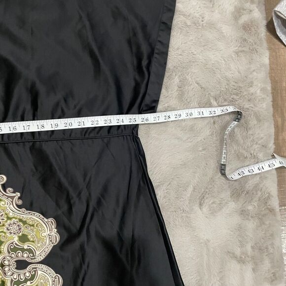 Lane Bryant Silky Beaded V-Neck Tie Back Dress Plus Size 28 Black & Green Boho‎ - Picture 6 of 9